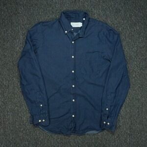 Mott & Bow Shirt‎ Mens Medium Blue Long Sleeve Button Down